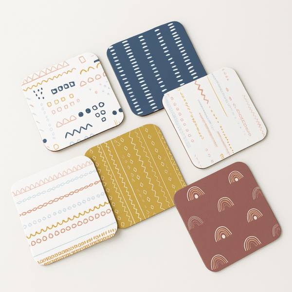 Rounded Square Abstract MDF Coaster | Handmade Patterns | Home & Decor - Image 5