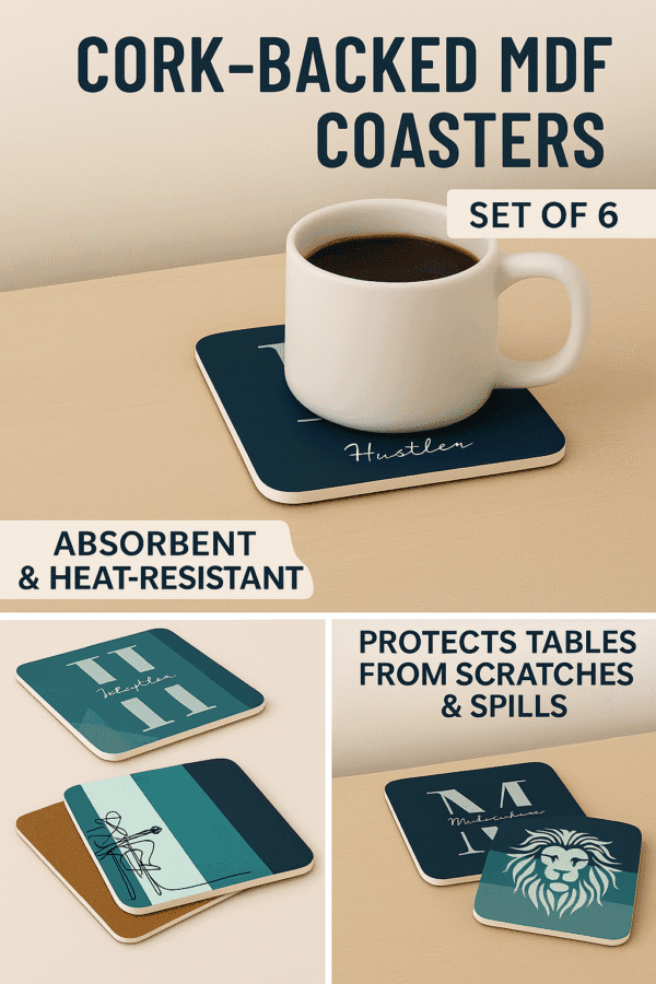 Rounded Square Abstract MDF Coaster | HIM | Home & Decor - Image 5