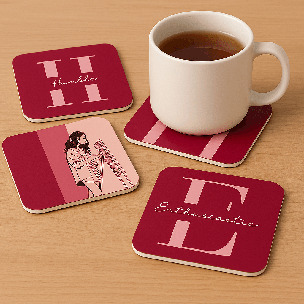 Rounded Square Abstract MDF Coaster | HER | Home & Decor |
