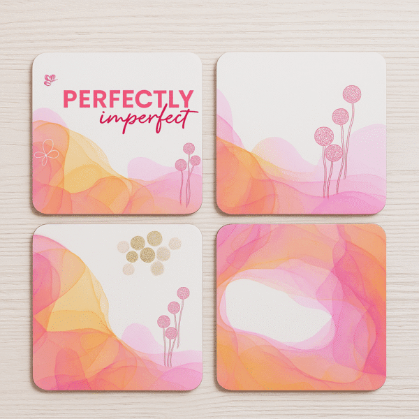 Rounded Square Abstract MDF Coaster | Perfectly Imperfect | Home & Decor |