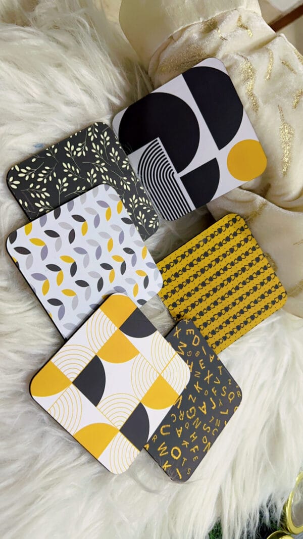 Rounded Square Abstract MDF Coaster | Boho Trending Patterns | Home & Decor - Image 5