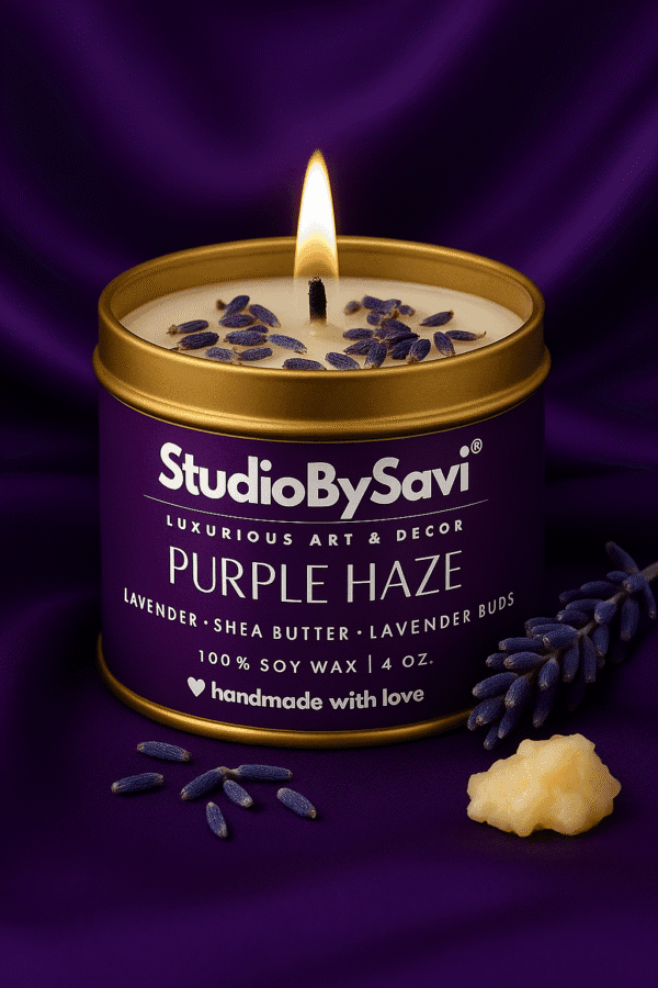 English Lavender - Purple Haze  Handmade Soy Wax Scented Candle | Home Decor | Relaxation | Premium Gifting |  20 Hour Long Burning - Image 3