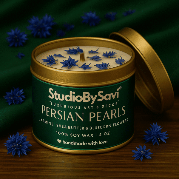 Jasmine- Persian Pearls - Handmade Soy Wax Scented Candle | Home Decor | Relaxation | Premium Gifting |  20 Hour Long Burning - Image 8