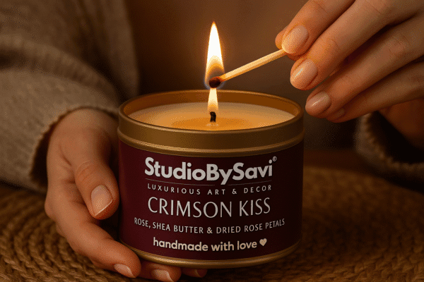Rose - Crimson Kiss - Handmade Soy Wax Scented Candle | Home Decor | Relaxation | Premium Gifting |  20 Hour Long Burning - Image 11