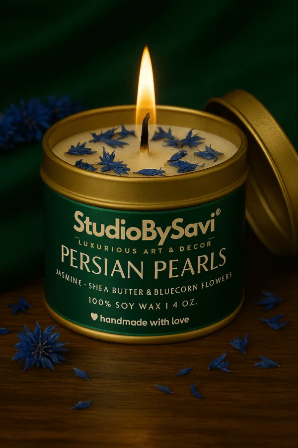 Jasmine- Persian Pearls - Handmade Soy Wax Scented Candle | Home Decor | Relaxation | Premium Gifting |  20 Hour Long Burning