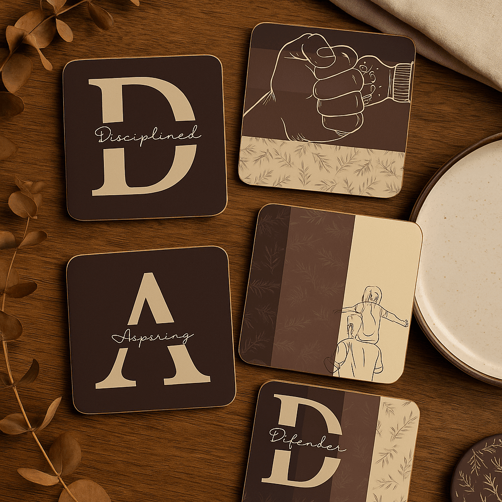 Rounded Square Abstract MDF Coaster | DAD | Home & Decor