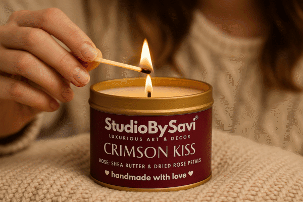 Rose - Crimson Kiss - Handmade Soy Wax Scented Candle | Home Decor | Relaxation | Premium Gifting |  20 Hour Long Burning - Image 7