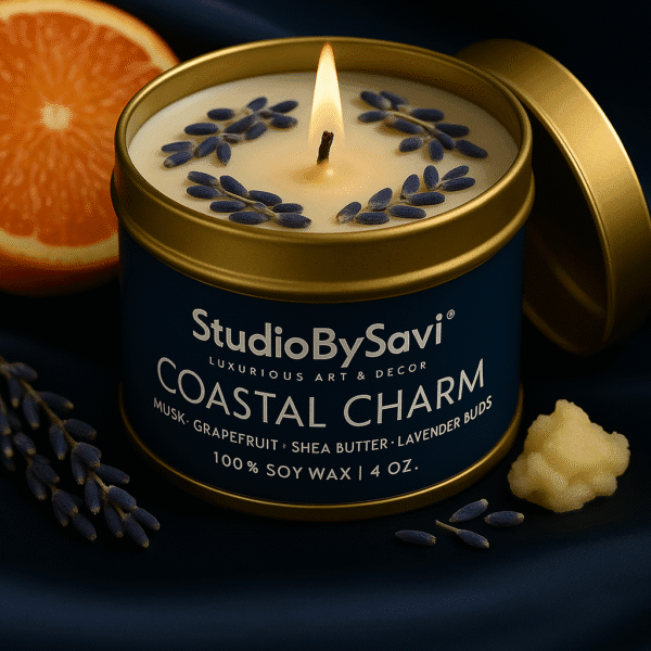 Sea Breeze - Coastal Charm  - Handcrafted Soy Wax Scented Candle | Home Decor | Relaxation | Premium Gifting |  20 Hour Long Burning - Image 6