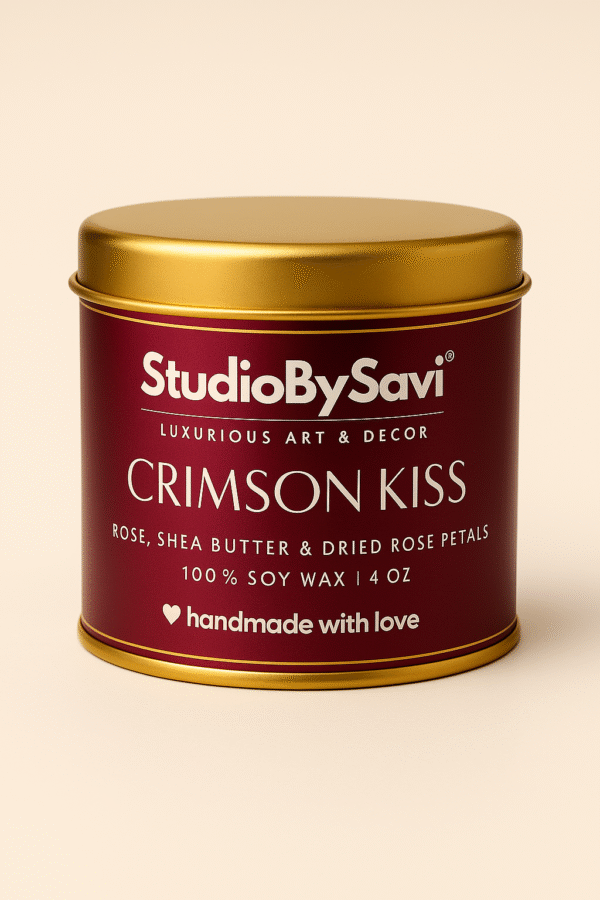 Rose - Crimson Kiss - Handmade Soy Wax Scented Candle | Home Decor | Relaxation | Premium Gifting |  20 Hour Long Burning - Image 6