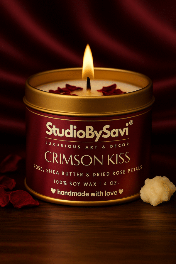 Rose - Crimson Kiss - Handmade Soy Wax Scented Candle | Home Decor | Relaxation | Premium Gifting |  20 Hour Long Burning - Image 5
