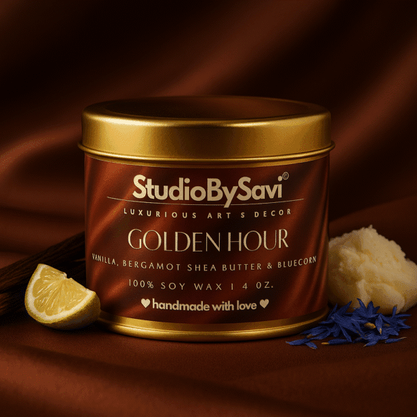 Golden Hour - Handmade Soy Wax Scented Candle | Home Decor | Relaxation | Premium Gifting |  20 Hour Long Burning - Image 6