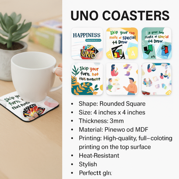Rounded Square Abstract MDF Coaster | Uno | Home & Decor - Image 5