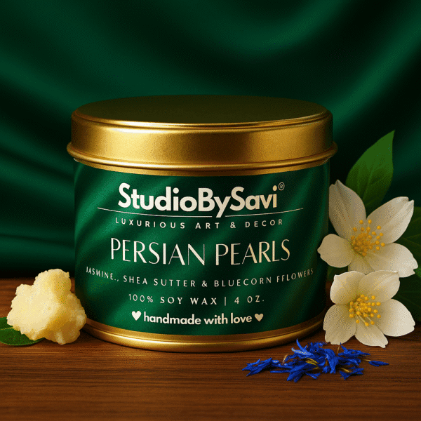Jasmine- Persian Pearls - Handmade Soy Wax Scented Candle | Home Decor | Relaxation | Premium Gifting |  20 Hour Long Burning - Image 12