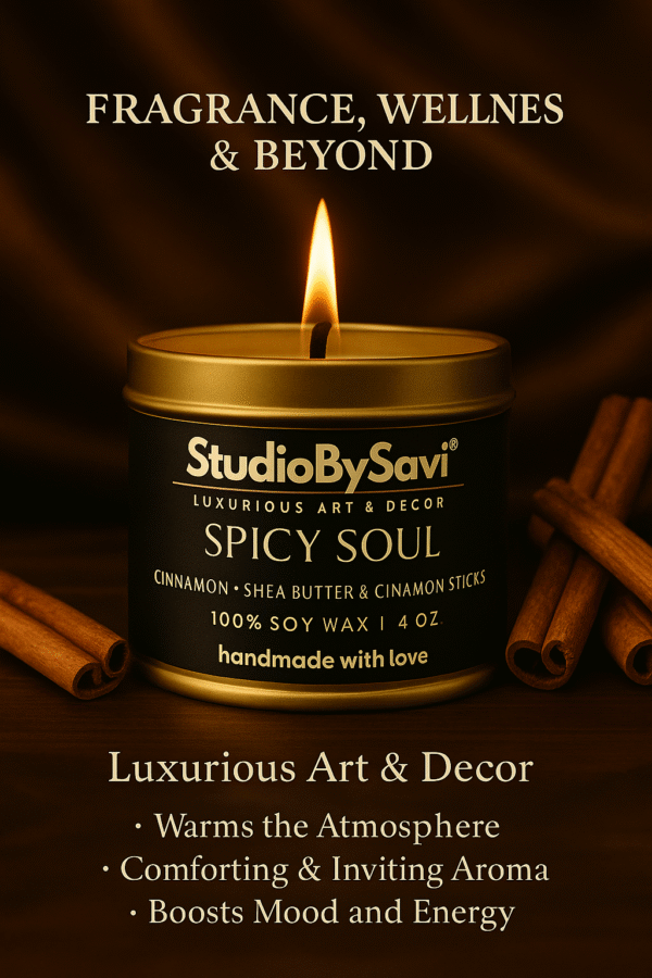 Cinnamon Spicy Soul - Handcrafted Soy Wax Scented Candle | Home Decor | Relaxation | Premium Gifting |  20 Hour Long Burning - Image 15