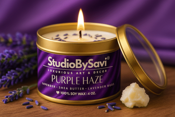 English Lavender - Purple Haze  Handmade Soy Wax Scented Candle | Home Decor | Relaxation | Premium Gifting |  20 Hour Long Burning - Image 6