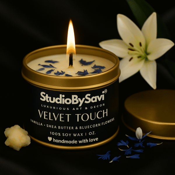 Vanilla- Velvet Touch - Handcrafted Soy Wax Scented Candle | Home Decor | Relaxation | Premium Gifting |  20 Hour Long Burning - Image 5