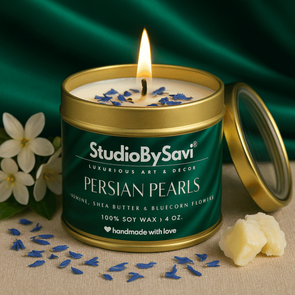 Jasmine- Persian Pearls - Handmade Soy Wax Scented Candle | Home Decor | Relaxation | Premium Gifting |  20 Hour Long Burning - Image 11