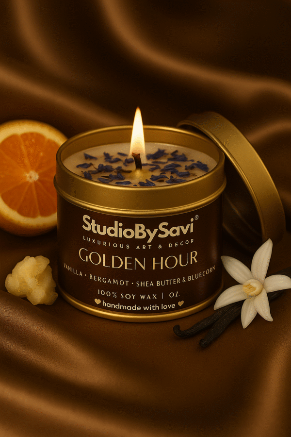 Golden Hour - Handmade Soy Wax Scented Candle | Home Decor | Relaxation | Premium Gifting |  20 Hour Long Burning