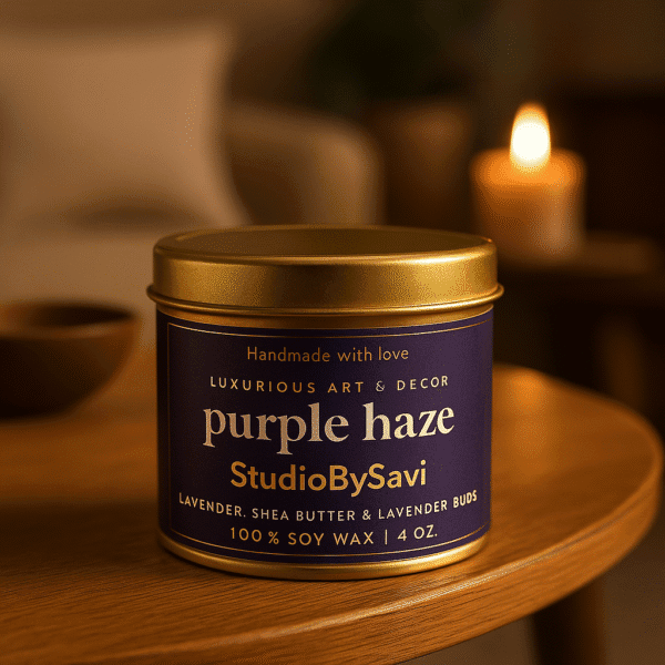 English Lavender - Purple Haze  Handmade Soy Wax Scented Candle | Home Decor | Relaxation | Premium Gifting |  20 Hour Long Burning - Image 13
