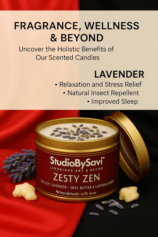 Lavender - Handcrafted Soy Wax Scented Candle | Home Decor | Relaxation | Premium Gifting |  20 Hour Long Burning - Image 3