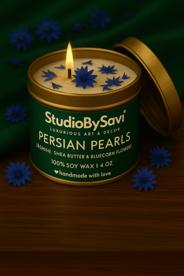 Jasmine- Persian Pearls - Handmade Soy Wax Scented Candle | Home Decor | Relaxation | Premium Gifting |  20 Hour Long Burning - Image 10