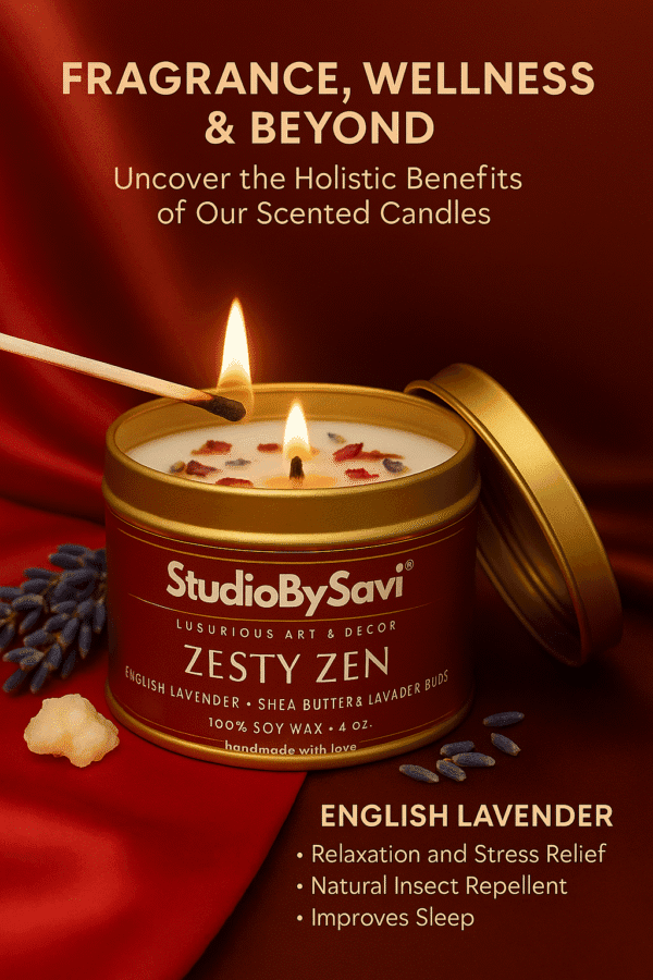 Lavender - Handcrafted Soy Wax Scented Candle | Home Decor | Relaxation | Premium Gifting |  20 Hour Long Burning - Image 2
