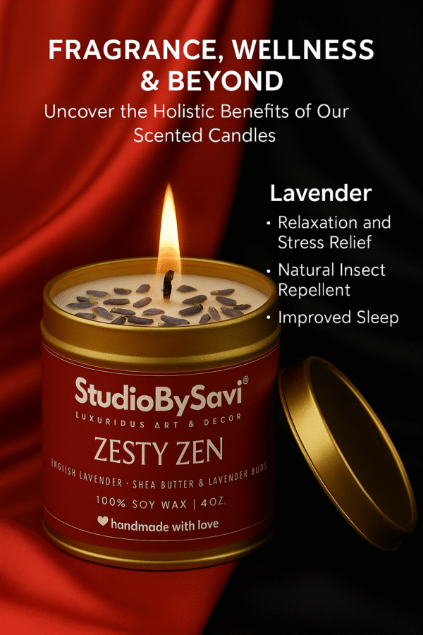 Lavender - Handcrafted Soy Wax Scented Candle | Home Decor | Relaxation | Premium Gifting |  20 Hour Long Burning - Image 7
