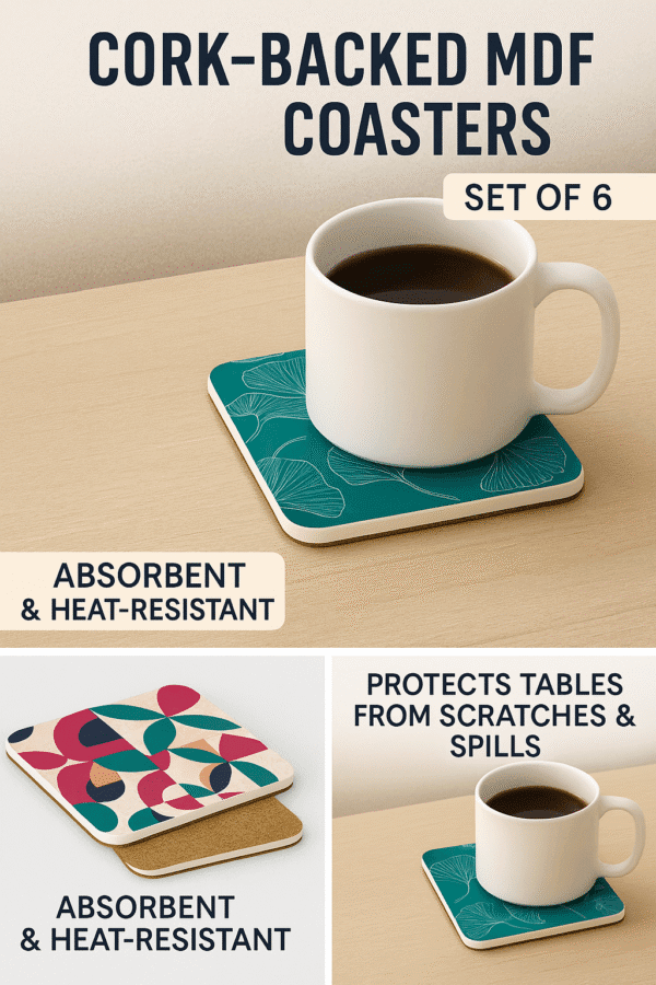 Rounded Square Abstract MDF Coaster | Heritage | Home & Decor - Image 6