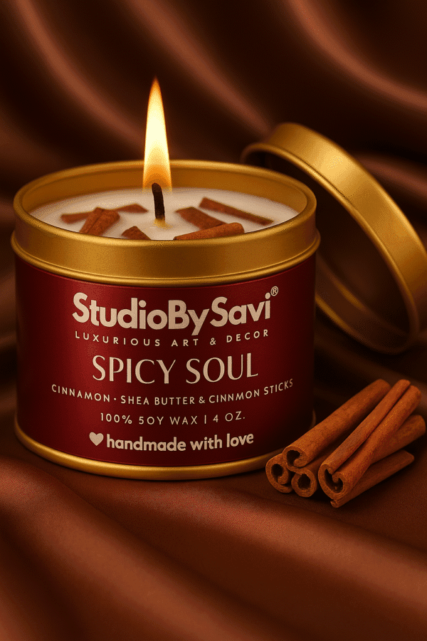 Cinnamon Spicy Soul - Handcrafted Soy Wax Scented Candle | Home Decor | Relaxation | Premium Gifting |  20 Hour Long Burning - Image 9