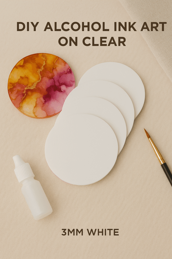 4" White Circle Coasters - 4mm | Best for Home/Living Room/Kitchen/Office | Alcohol Ink | Resin & Fluid Art | DIY| Circle | Coasters Set | Interior Home Decor (White, 6) - Image 5