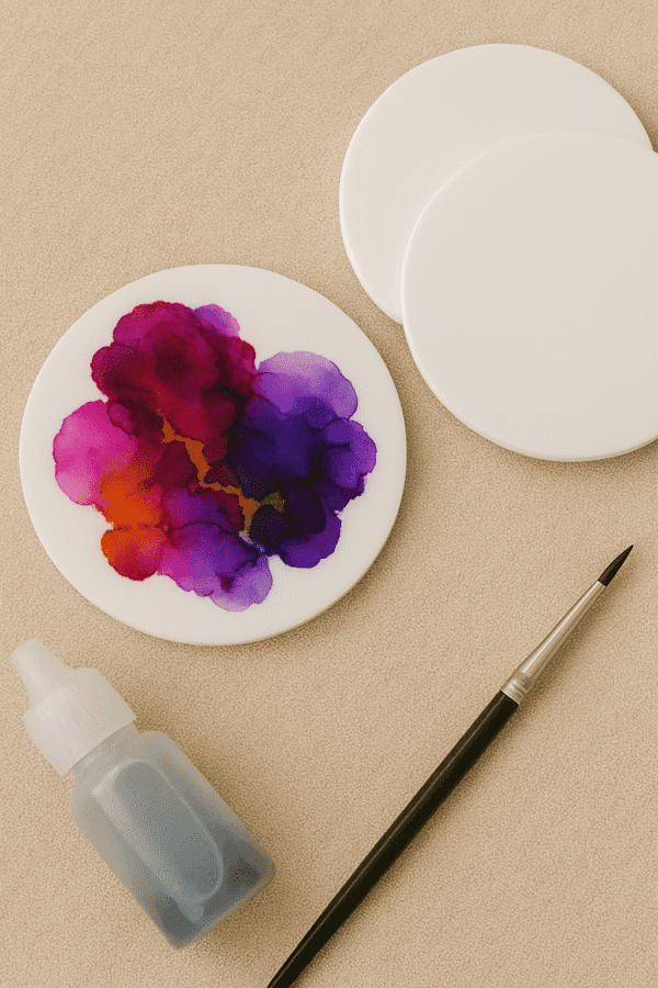 4" White Circle Coasters - 4mm | Best for Home/Living Room/Kitchen/Office | Alcohol Ink | Resin & Fluid Art | DIY| Circle | Coasters Set | Interior Home Decor (White, 6) - Image 3